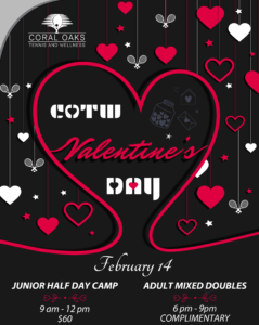 Valentine’s Day Junior Half Day Camp 💕🎾