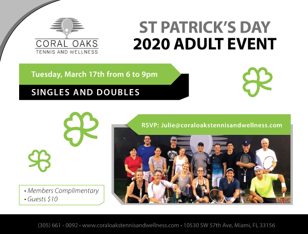 COTW – St. Patrick’s Day – Adult Singles & Doubles